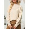 imageDokotoo Womens Turtleneck Oversized Sweaters Long Sleeve Pullover Knit Mock Neck TopsBeige