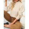 imageDokotoo Womens Turtleneck Oversized Sweaters Long Sleeve Pullover Knit Mock Neck TopsBeige