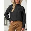 imageDokotoo Womens Turtleneck Oversized Sweaters Long Sleeve Pullover Knit Mock Neck TopsBlack