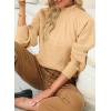 imageDokotoo Womens Turtleneck Oversized Sweaters Long Sleeve Pullover Knit Mock Neck TopsLight French Beige