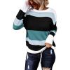 imageDokotoo Round Neck Striped Womens Fashion Clothes Cute Color Block Pullover Fall Sweaters for Women 2025 Women ClothingBlue
