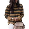 imageDokotoo Sweaters for Women 2025 Crewneck Striped Cute Color Block Fall Winter Knitted Pullover TopsAblack Stripe