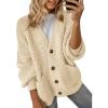 imageDokotoo Womens 2025 Fashion Casual Open Front Long Sleeve Chunky Knit Cardigans Sweaters Outerwear CoatsBeige