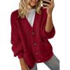 imageDokotoo Womens 2025 Fashion Casual Open Front Long Sleeve Chunky Knit Cardigans Sweaters Outerwear CoatsRacing Red