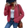 imageDokotoo Womens 2025 Fashion Casual Open Front Long Sleeve Chunky Knit Cardigans Sweaters Outerwear CoatsRose Red