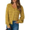 imageDokotoo Womens Cardigan Sweaters 2025 Lightweight Fall Oufits Clothes Trendy Long Sleeve Crochet Tops Casual JacketsYellow