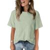 imageDokotoo Womens Tops Casual Scoop Neck Short Sleeve Eyelet Embroidered Hollow Out Blouses ShirtsClearly Aqua