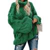 imageDokotoo Womens Turtle Neck Sweater Fashion 2025 Loose Casual Cozy Chunky Pullover TopsA Green