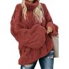 imageDokotoo Womens Turtle Neck Sweater Fashion 2025 Loose Casual Cozy Chunky Pullover TopsA Red