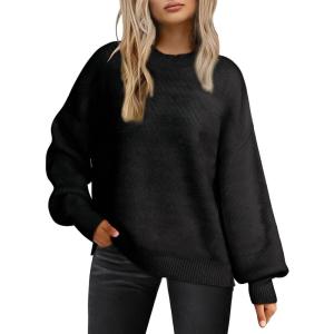imageDokotoo Womens Sweater 2025 Fall Winter Striped Sweaters Casual Trendy SweaterA Color Black