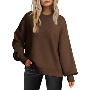 imageDokotoo Womens Sweater 2025 Fall Winter Striped Sweaters Casual Trendy SweaterA Dark Brown