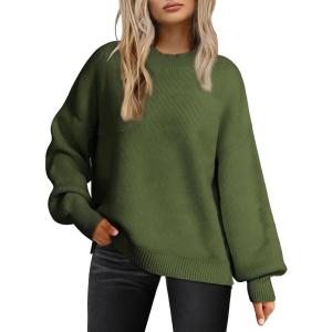 imageDokotoo Womens Sweater 2025 Fall Winter Striped Sweaters Casual Trendy SweaterA Vineyard Green