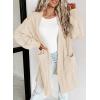 imageDokotoo Long Cardigans for Women Open Front 2025 Long Sleeves Lightweight Fall Sweaters with PocketsBeige