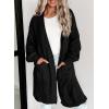 imageDokotoo Long Cardigans for Women Open Front 2025 Long Sleeves Lightweight Fall Sweaters with PocketsBlack
