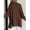 imageDokotoo Long Cardigans for Women Open Front 2025 Long Sleeves Lightweight Fall Sweaters with PocketsCoffee