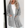 imageDokotoo Long Cardigans for Women Open Front 2025 Long Sleeves Lightweight Fall Sweaters with PocketsGray