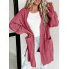 imageDokotoo Long Cardigans for Women Open Front 2025 Long Sleeves Lightweight Fall Sweaters with PocketsMineral Red