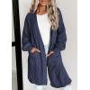 imageDokotoo Long Cardigans for Women Open Front 2025 Long Sleeves Lightweight Fall Sweaters with PocketsNavy