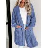 imageDokotoo Long Cardigans for Women Open Front 2025 Long Sleeves Lightweight Fall Sweaters with PocketsSky Blue