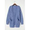 imageDokotoo Long Cardigans for Women Open Front 2025 Long Sleeves Lightweight Fall Sweaters with PocketsSky Blue