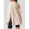 imageDokotoo Oversized Hoodies for Women Casual Long Sleeve Waffle Knit Drawstring Side Slit Pullover Sweatshirts with PocketApricot