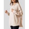 imageDokotoo Oversized Hoodies for Women Casual Long Sleeve Waffle Knit Drawstring Side Slit Pullover Sweatshirts with PocketApricot
