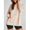 imageDokotoo Oversized Hoodies for Women Casual Long Sleeve Waffle Knit Drawstring Side Slit Pullover Sweatshirts with PocketApricot