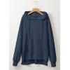 imageDokotoo Oversized Hoodies for Women Casual Long Sleeve Waffle Knit Drawstring Side Slit Pullover Sweatshirts with PocketBlue