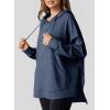 imageDokotoo Oversized Hoodies for Women Casual Long Sleeve Waffle Knit Drawstring Side Slit Pullover Sweatshirts with PocketBlue