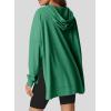 imageDokotoo Oversized Hoodies for Women Casual Long Sleeve Waffle Knit Drawstring Side Slit Pullover Sweatshirts with PocketGreen
