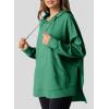 imageDokotoo Oversized Hoodies for Women Casual Long Sleeve Waffle Knit Drawstring Side Slit Pullover Sweatshirts with PocketGreen