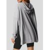 imageDokotoo Oversized Hoodies for Women Casual Long Sleeve Waffle Knit Drawstring Side Slit Pullover Sweatshirts with PocketGrey
