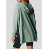 imageDokotoo Oversized Hoodies for Women Casual Long Sleeve Waffle Knit Drawstring Side Slit Pullover Sweatshirts with PocketLight Green