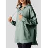 imageDokotoo Oversized Hoodies for Women Casual Long Sleeve Waffle Knit Drawstring Side Slit Pullover Sweatshirts with PocketLight Green