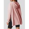 imageDokotoo Oversized Hoodies for Women Casual Long Sleeve Waffle Knit Drawstring Side Slit Pullover Sweatshirts with PocketPink