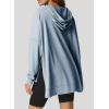 imageDokotoo Oversized Hoodies for Women Casual Long Sleeve Waffle Knit Drawstring Side Slit Pullover Sweatshirts with PocketSky Blue