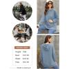imageDokotoo Oversized Hoodies for Women Casual Long Sleeve Waffle Knit Drawstring Side Slit Pullover Sweatshirts with PocketSky Blue