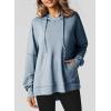 imageDokotoo Oversized Hoodies for Women Casual Long Sleeve Waffle Knit Drawstring Side Slit Pullover Sweatshirts with PocketSky Blue