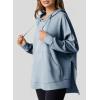 imageDokotoo Oversized Hoodies for Women Casual Long Sleeve Waffle Knit Drawstring Side Slit Pullover Sweatshirts with PocketSky Blue