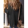 imageDokotoo Summer Lightweight Cardigan 2024 Spring Fashion 34 Length Sleeve HollowOut Knit Beach Cover Ups CardigansBlack