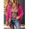 imageDokotoo Summer Lightweight Cardigan 2024 Spring Fashion 34 Length Sleeve HollowOut Knit Beach Cover Ups CardigansRose Red