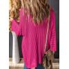 imageDokotoo Summer Lightweight Cardigan 2024 Spring Fashion 34 Length Sleeve HollowOut Knit Beach Cover Ups CardigansRose Red