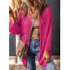imageDokotoo Summer Lightweight Cardigan 2024 Spring Fashion 34 Length Sleeve HollowOut Knit Beach Cover Ups CardigansRose Red