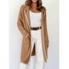 imageDokotoo Womens Casual Long Cardigan Sweaters 2024 Winter Coats Fall Jacket Knit Coatigan Outwear with PocketsCamel