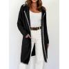 imageDokotoo Womens Casual Long Cardigan Sweaters 2024 Winter Coats Fall Jacket Knit Coatigan Outwear with PocketsColor Black