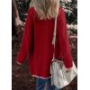 imageDokotoo Womens Casual Long Cardigan Sweaters 2024 Winter Coats Fall Jacket Knit Coatigan Outwear with PocketsRed Dahlia