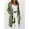 imageDokotoo Womens Casual Long Cardigan Sweaters 2024 Winter Coats Fall Jacket Knit Coatigan Outwear with PocketsVineyard Green