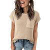 imageDokotoo Womens Casual Short Sleeve Loose Tunic Tops Lightweight Knit Spring Pullover Sweater BlousesApricot