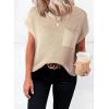 imageDokotoo Womens Casual Short Sleeve Loose Tunic Tops Lightweight Knit Spring Pullover Sweater BlousesApricot