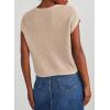 imageDokotoo Womens Casual Short Sleeve Loose Tunic Tops Lightweight Knit Spring Pullover Sweater BlousesApricot